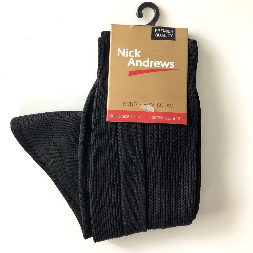 12 pairs of Mens Black Crew Socks Brand New!